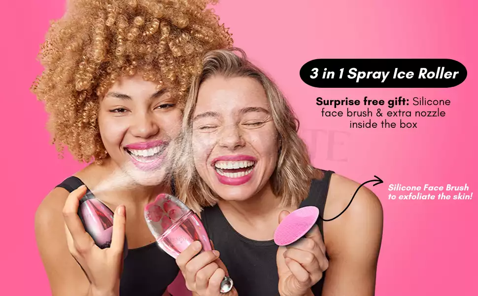 ice roller with face cleansing brush